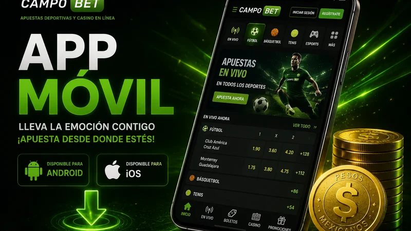 App móvil de CampoBet para Android e iOS en un celular