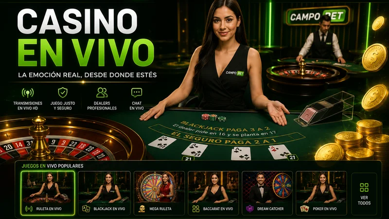 Mesa de casino en vivo con crupier en español en CampoBet